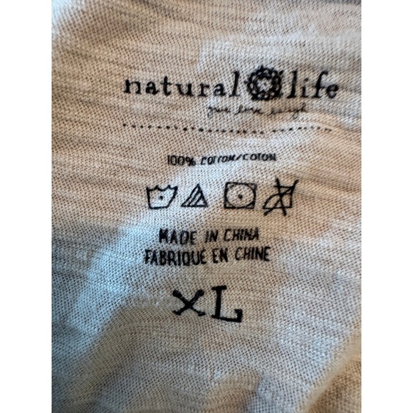 Natural Life XL Beige Long Sleeve Graphic Tee Peace Sign It's the Little Things - Picture 4 of 7